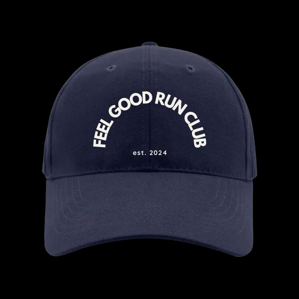 Feel Good Run Club Cap — Navy, front