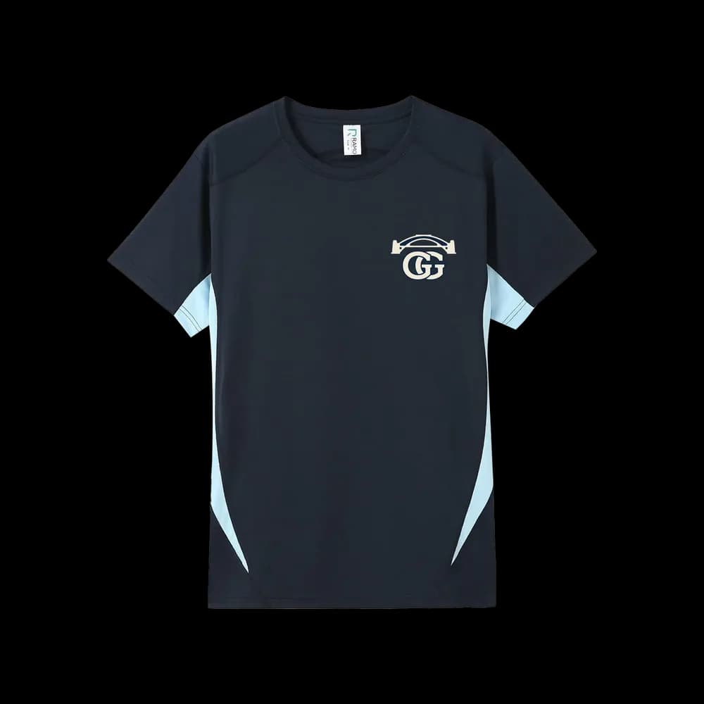 Glenhurst GG Sports Tee — Navy/Skyblue, front