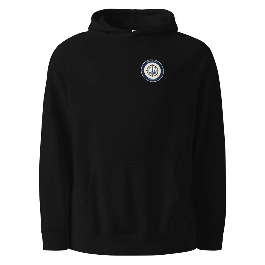 Kangaroo Pocket Hoodie — Black, Badge