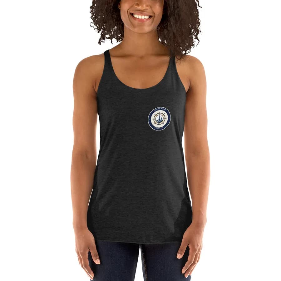 Women's Racerback Tank — Vintage Black, Badge