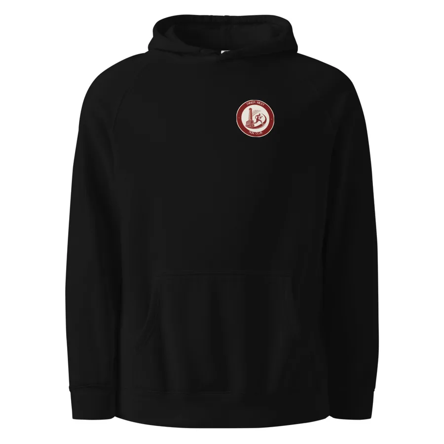 Kangaroo Pocket Hoodie — Black, Badge