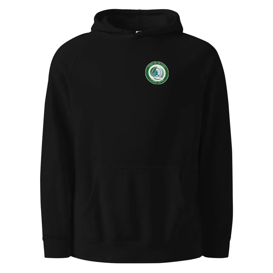 Kangaroo Pocket Hoodie — Black, Badge