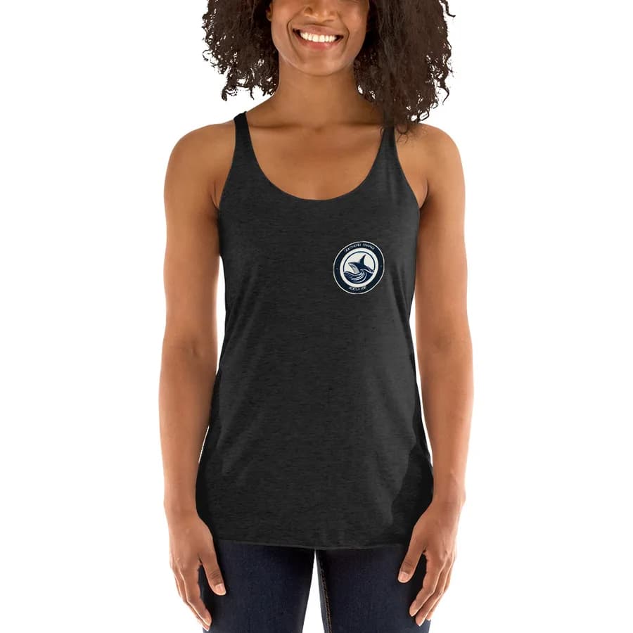 Women's Racerback Tank — Vintage Black, Badge