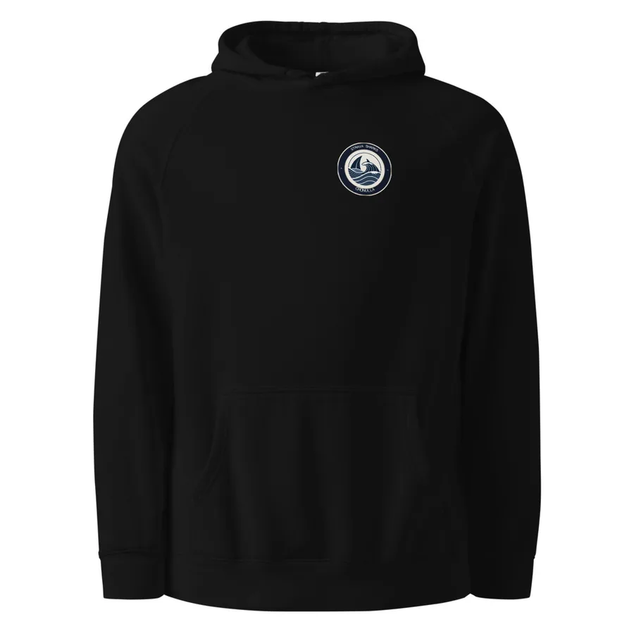 Kangaroo Pocket Hoodie — Black, Badge