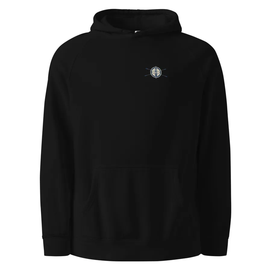 Kangaroo Pocket Hoodie — Black, Club logo