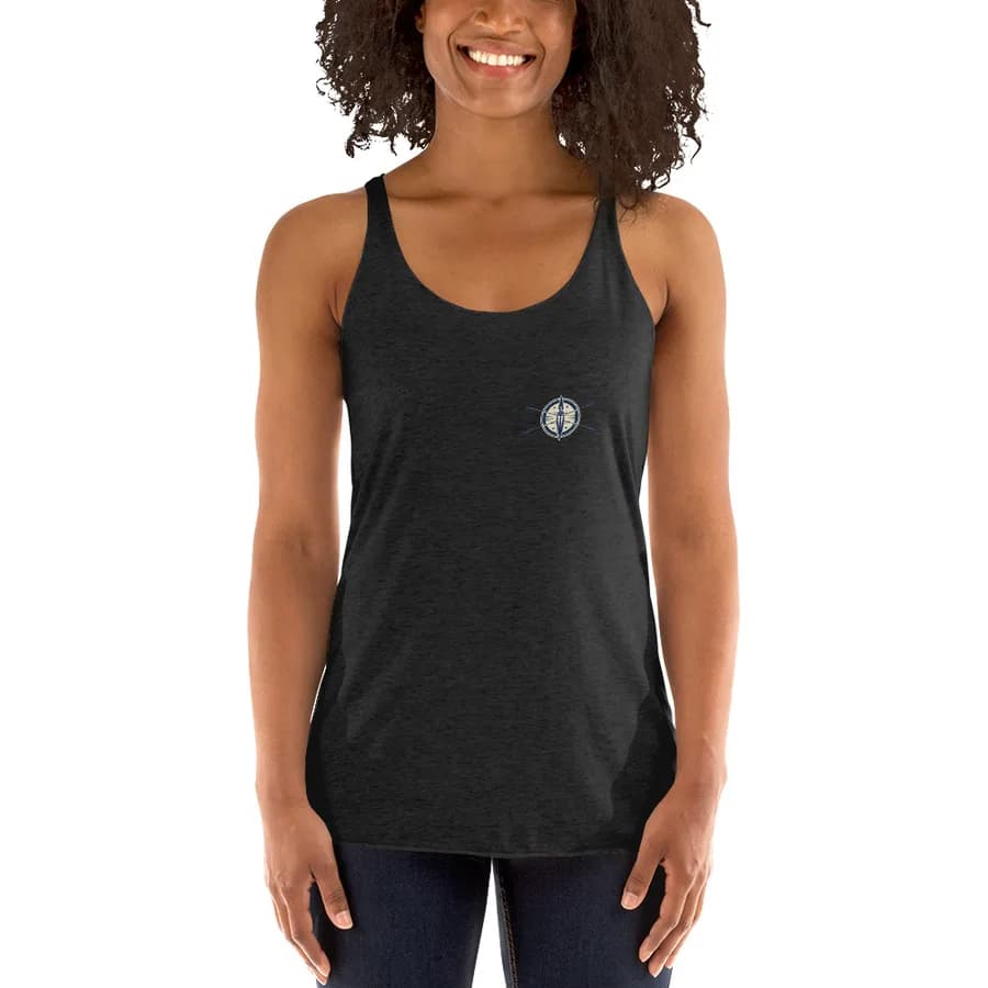 Women's Racerback Tank — Vintage Black, Club logo
